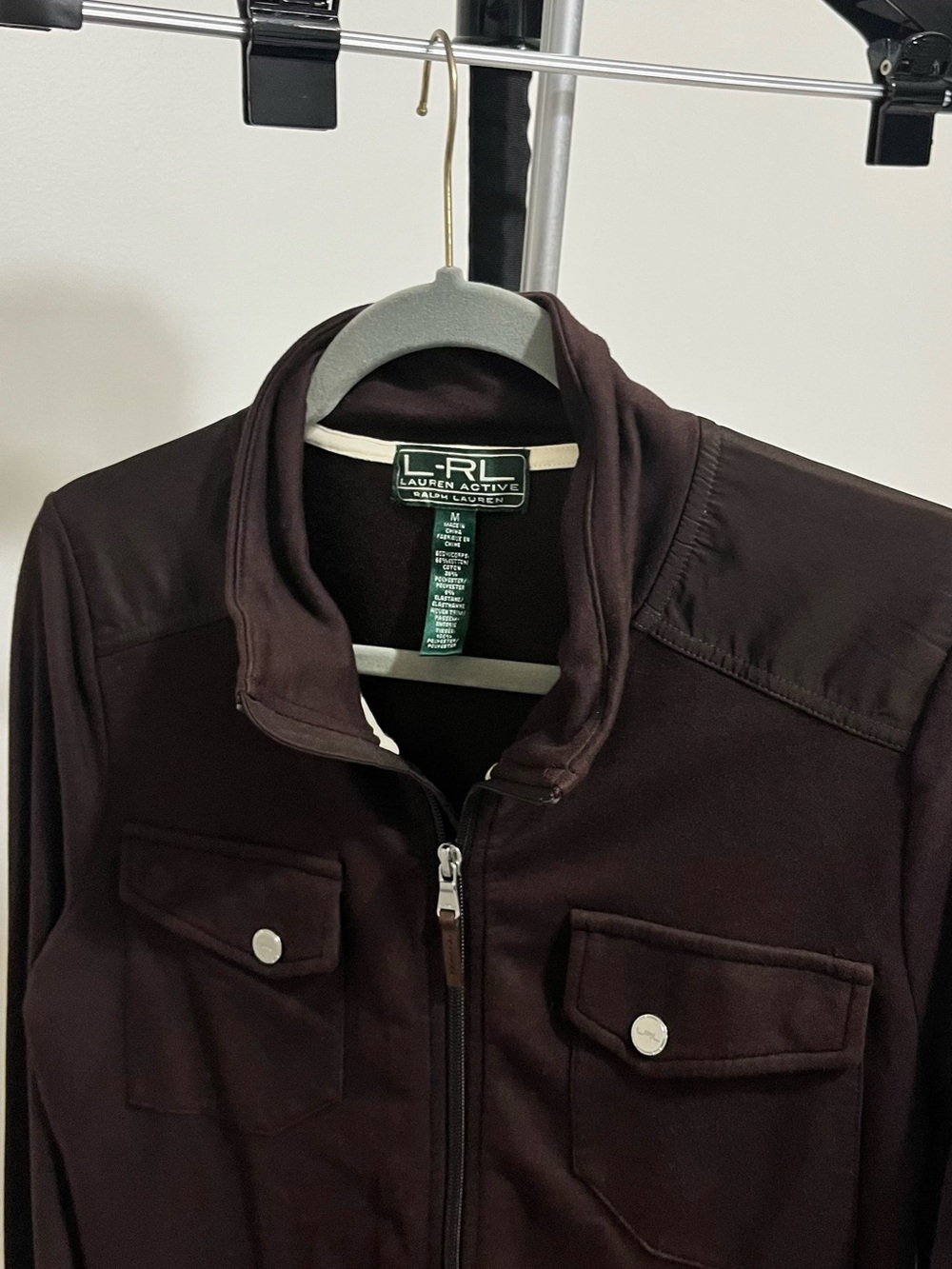 Ralph Lauren Dark Brown Lightweight Zip-Front Jacket
